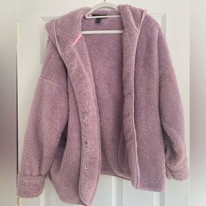 Forever 21 fluffy oversized teddy coat in lavender. Size US s/m.